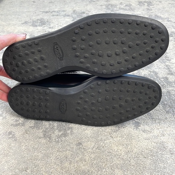 Tods Chelsea Boots Dark Brown Glossy Smooth Leather Shoes Sz 6 - Picture 11 of 13